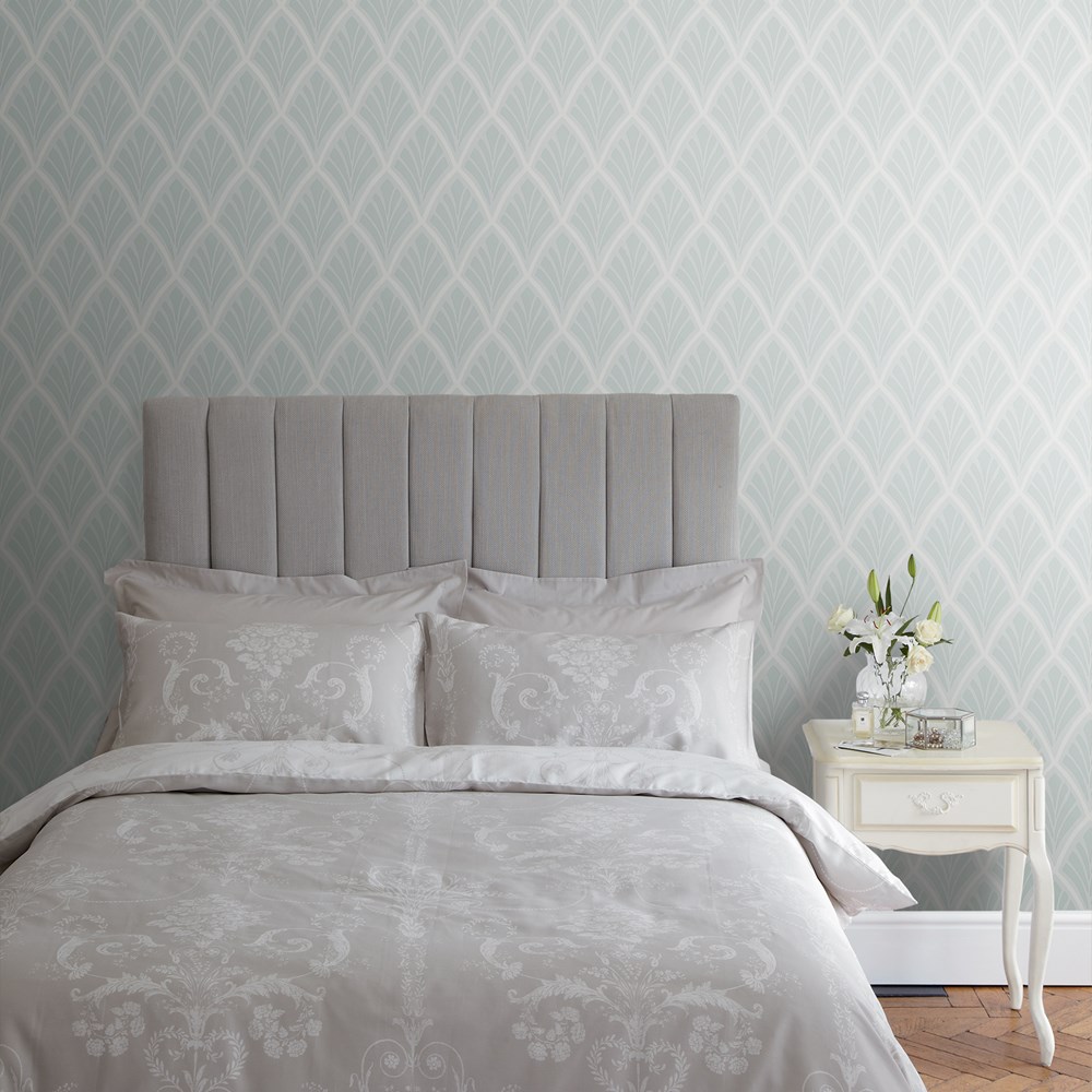 Florin Abstract Wallpaper 113376 by Laura Ashley in Duck Egg Blue